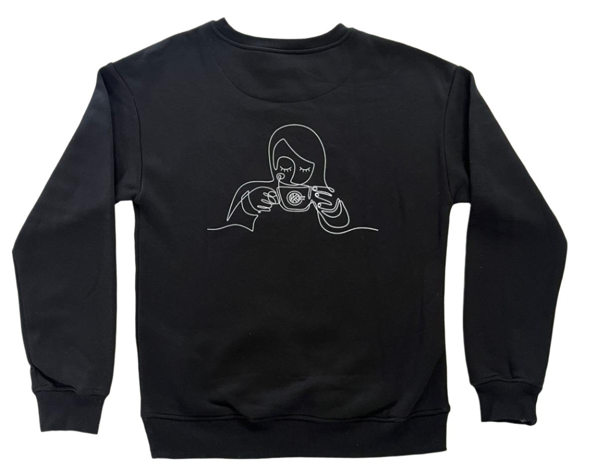 Kicks & Coffee Crewneck Black/White